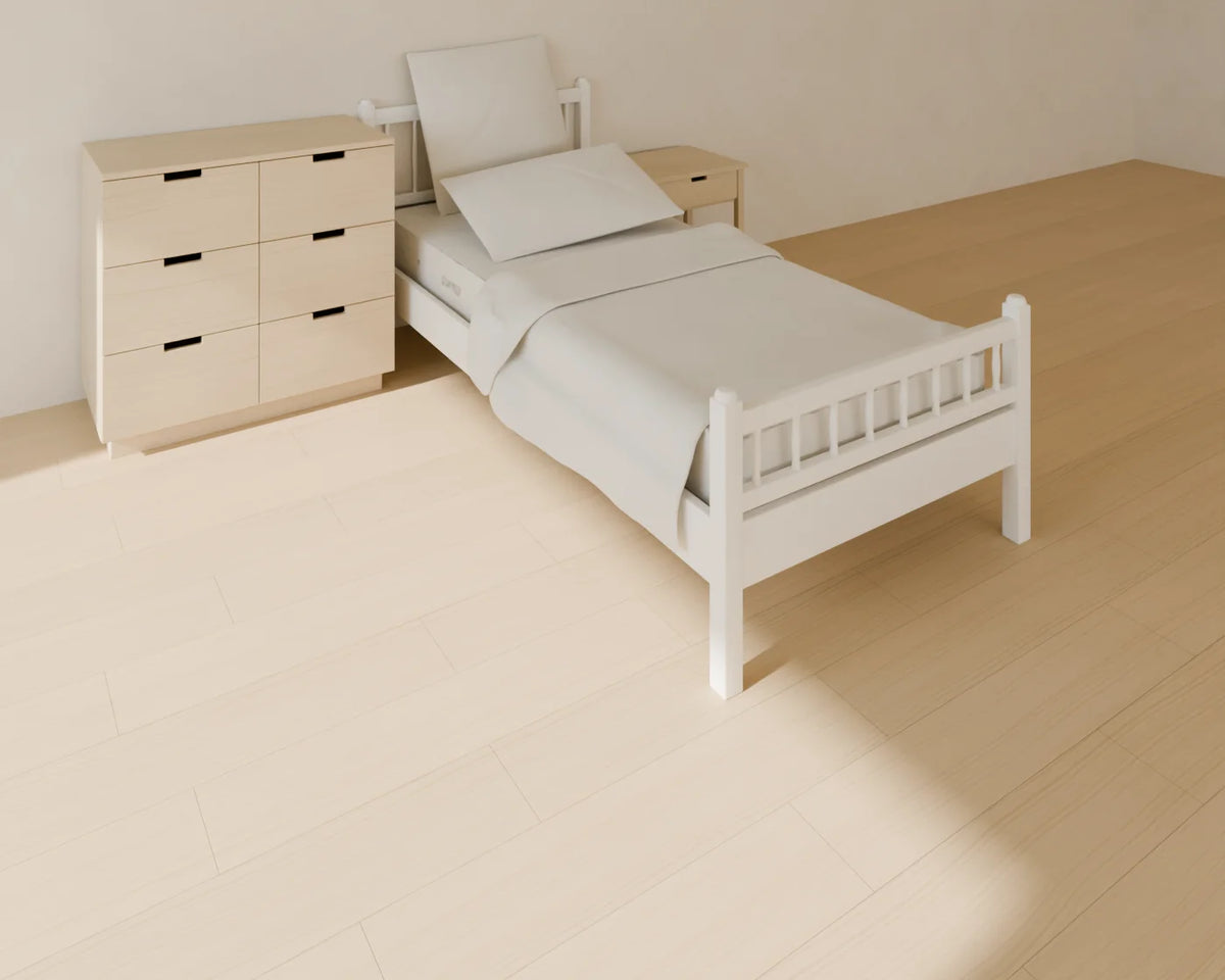 Single Bed styled in a Linden House room with the bedside table and chest of drawers (sold separately)