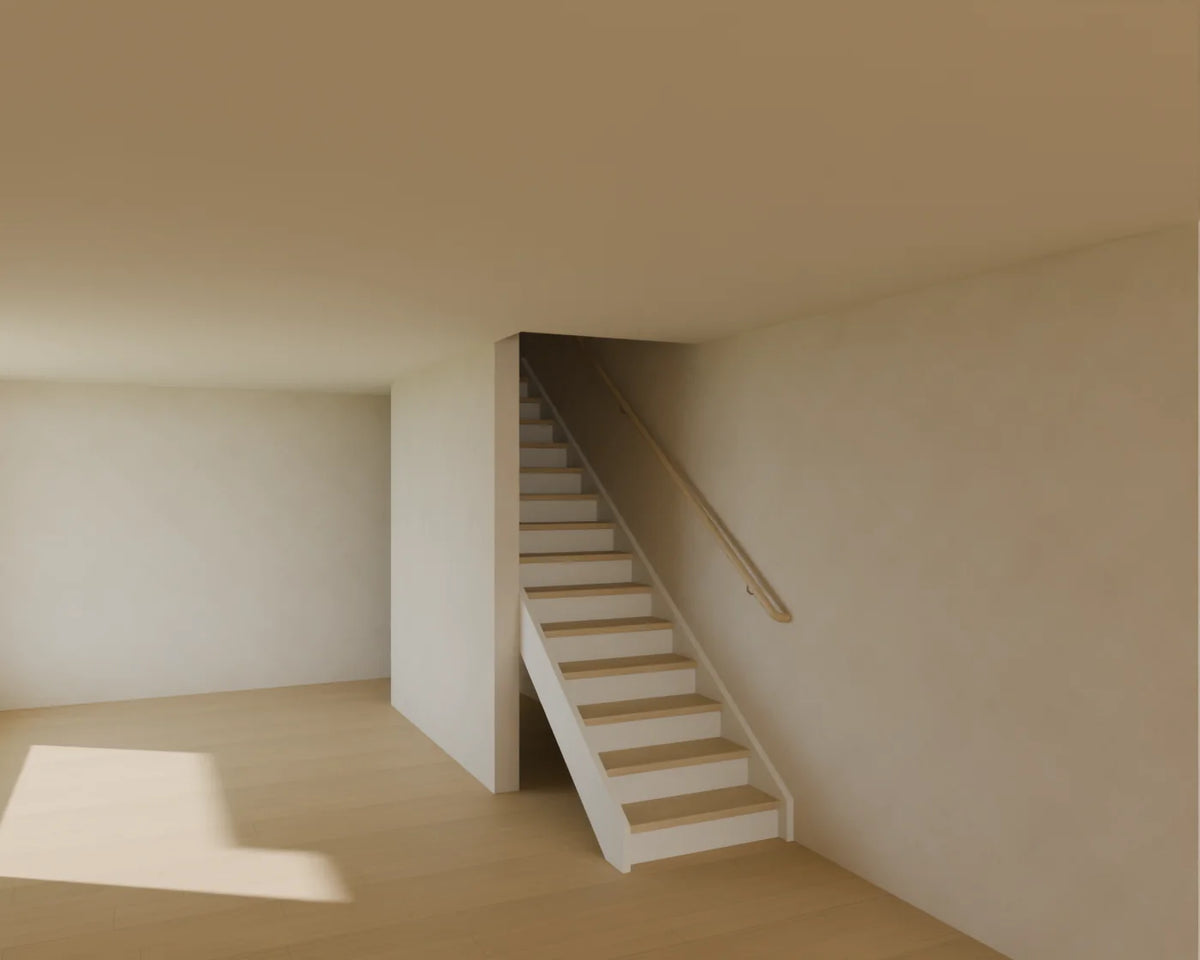 Straight Oak Staircase 3D model