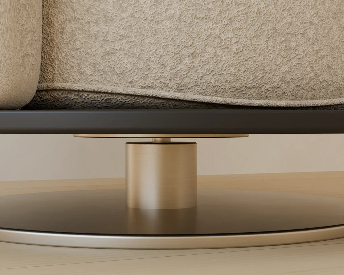 Swivel Barrel Armchair, close-up detail render