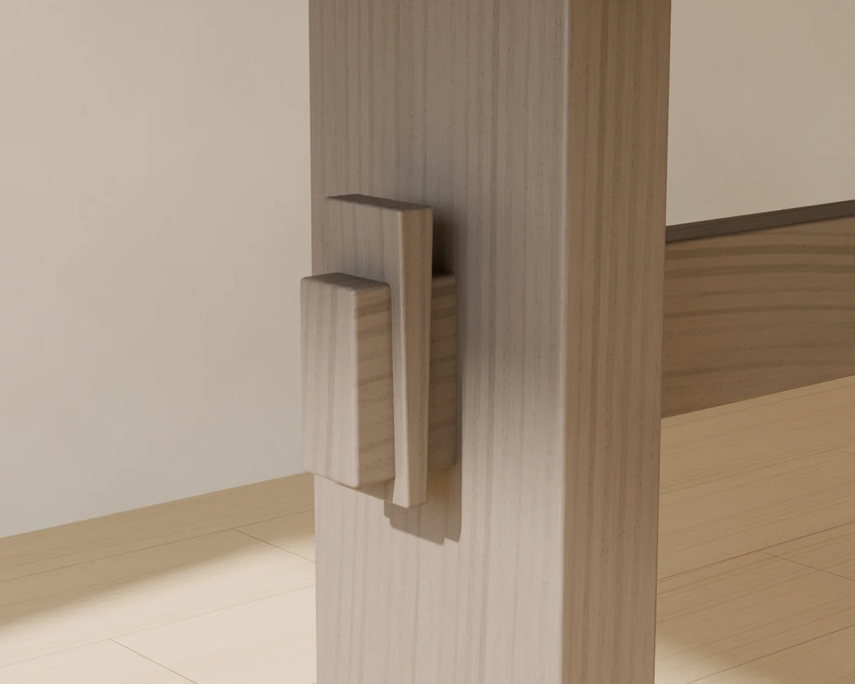 Trestle Dining Table, close-up detail render