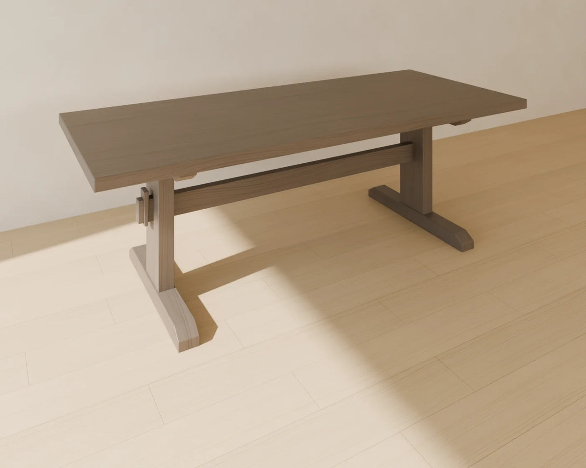 Trestle Dining Table, Linden House 3D asset, studio render