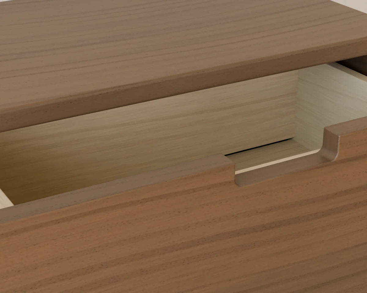 Wall-Hung Bedside Shelf, close-up detail render