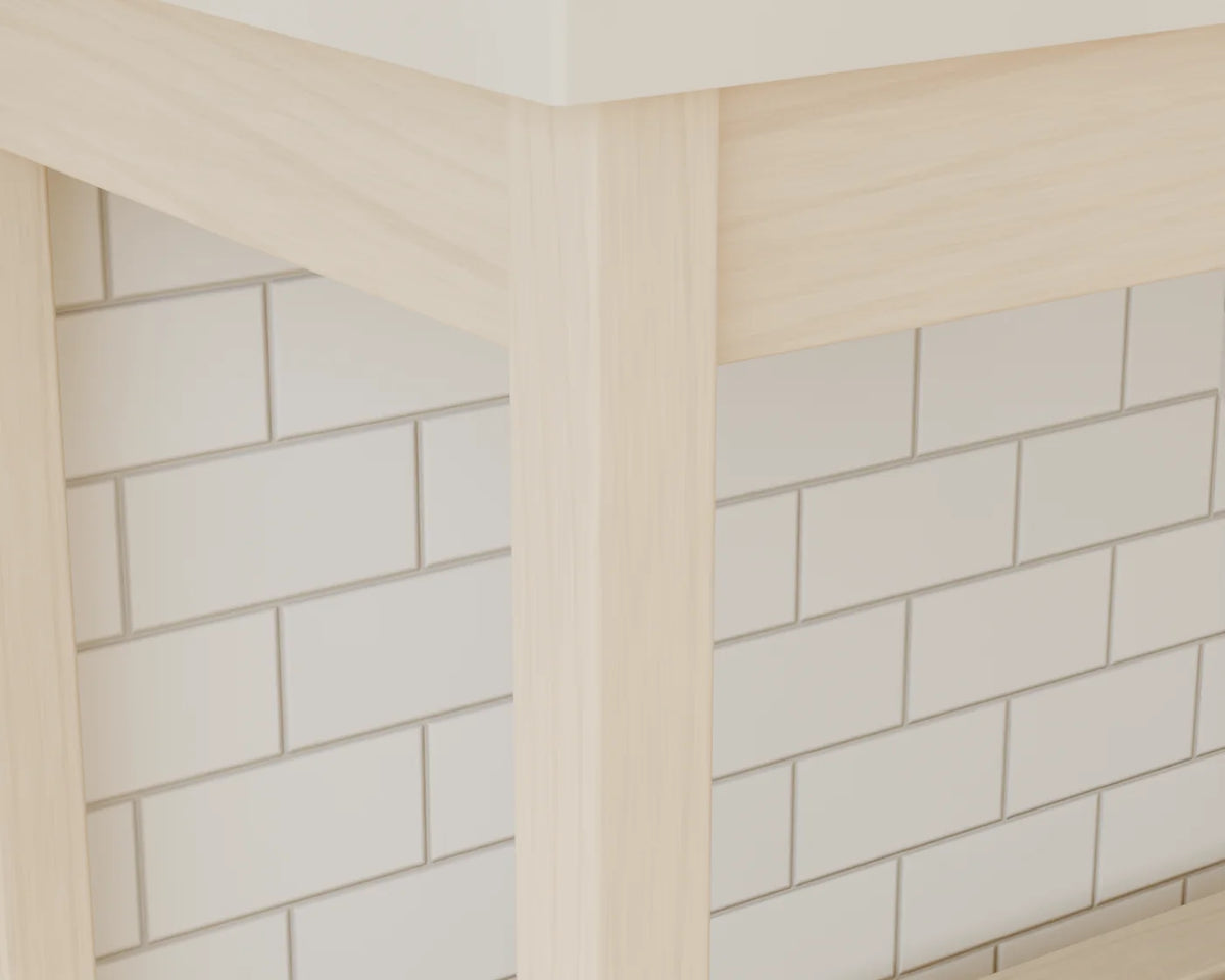 Oak Washstand, close-up detail render
