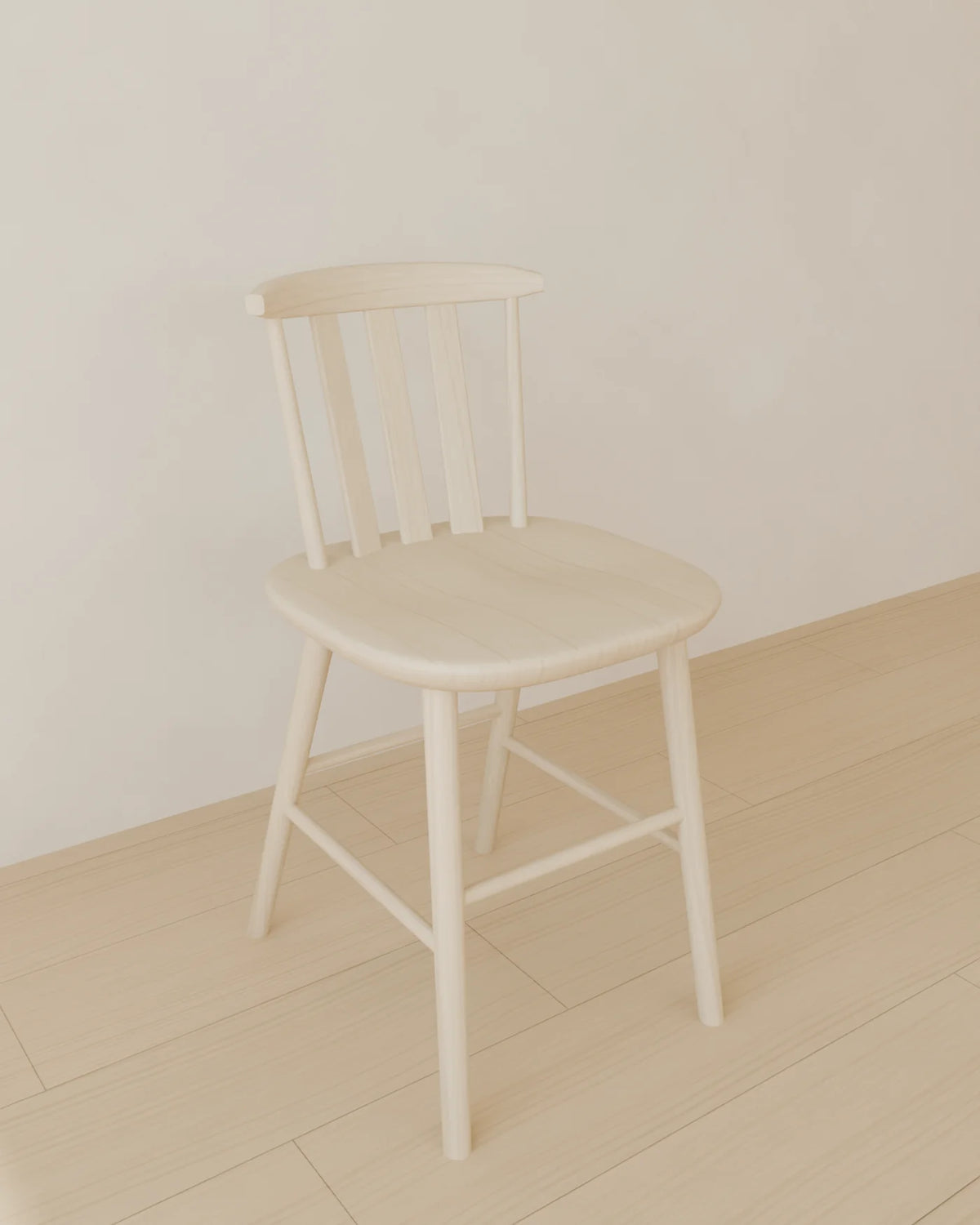Wood Dining Chair, Linden House 3D asset, studio render
