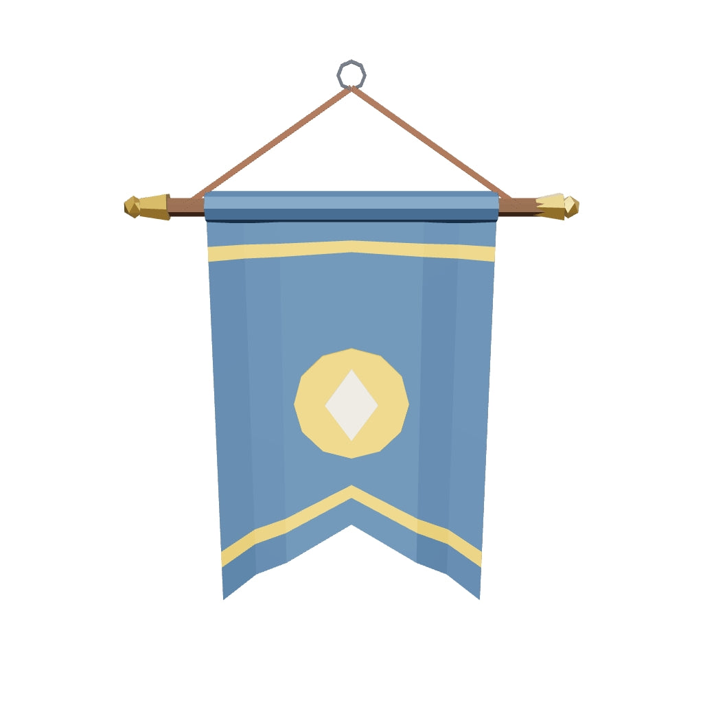 Hanging cloth banner 3D model (the delivered GLB)