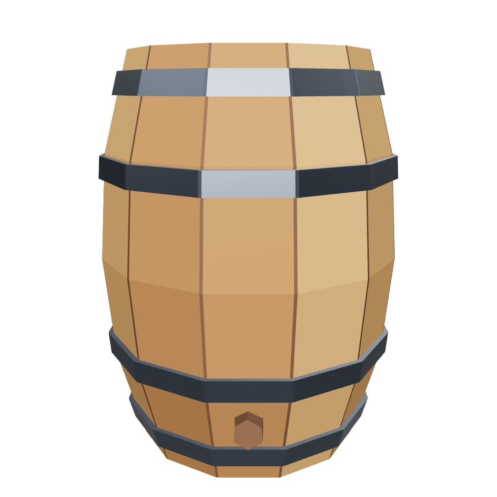 Oak ale barrel 3D model (the delivered GLB)