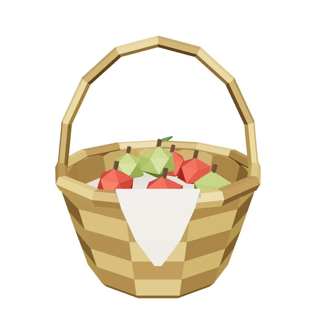 Wicker basket 3D model (the delivered GLB)