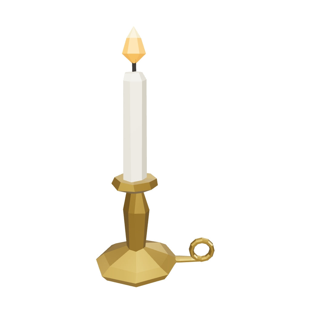 Brass candlestick 3D model (the delivered GLB)