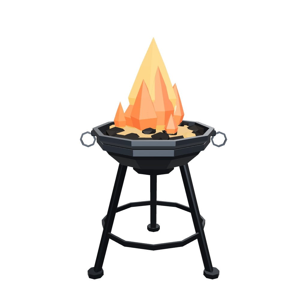 Standing fire brazier 3D model (the delivered GLB)