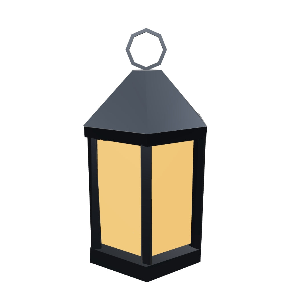 Iron hanging lantern 3D model (the delivered GLB)