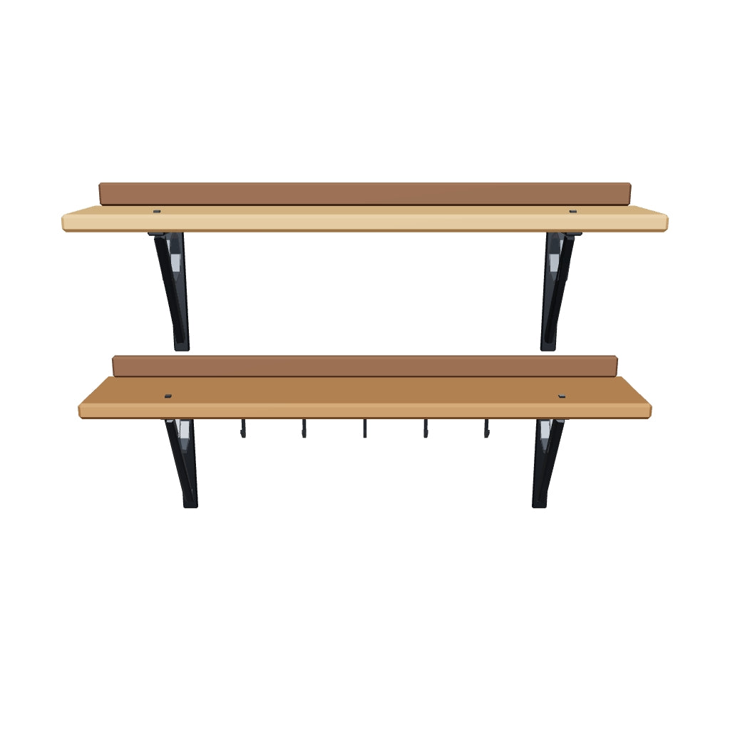 Bracketed wall shelf 3D model (the delivered GLB)