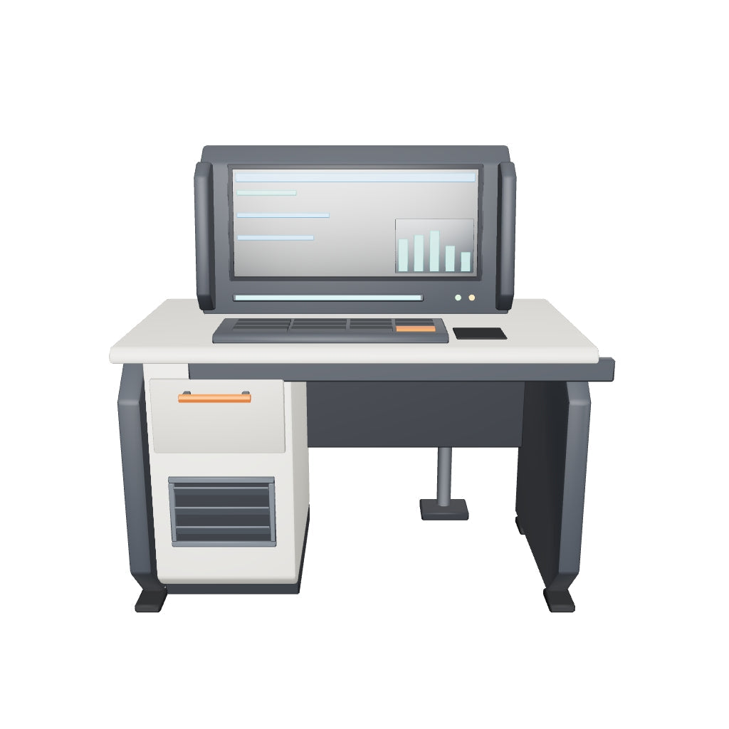 Desk Terminal 3D model (the delivered GLB)