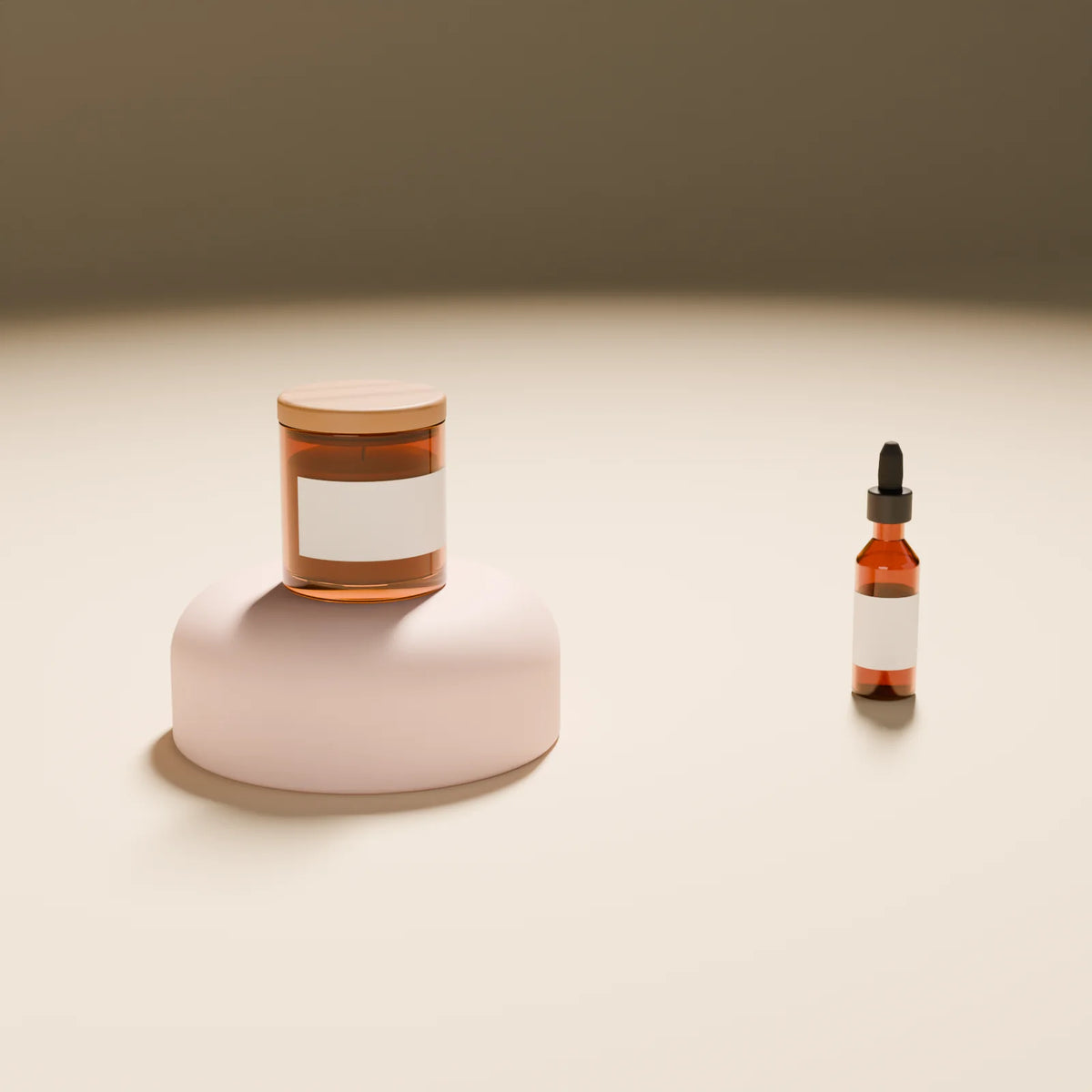 Candle Jar styled in a Still Studio set with the pill podium and dropper bottle (sold separately)