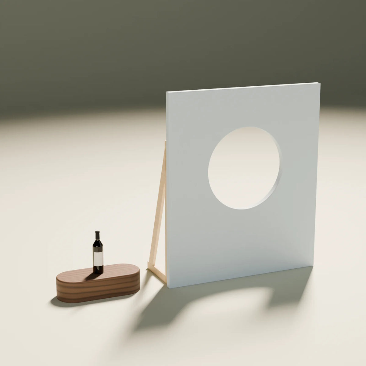 Circle Cut-Out Flat styled in a Still Studio set with the capsule plinth and wine bottle (sold separately)