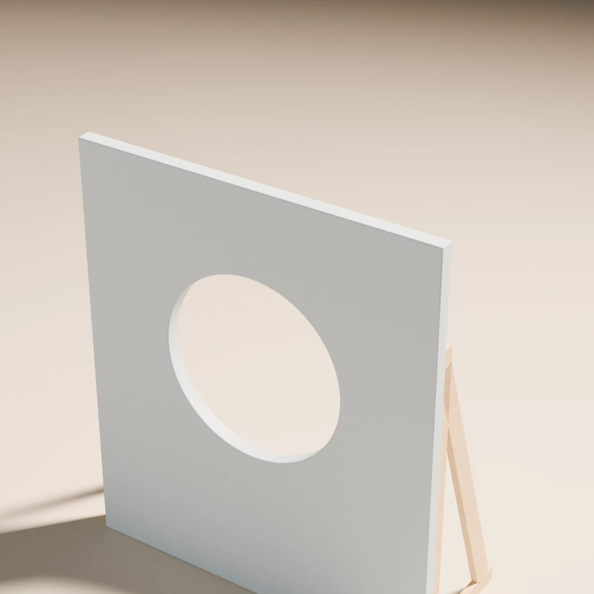 Circle Cut-Out Flat, close-up detail render