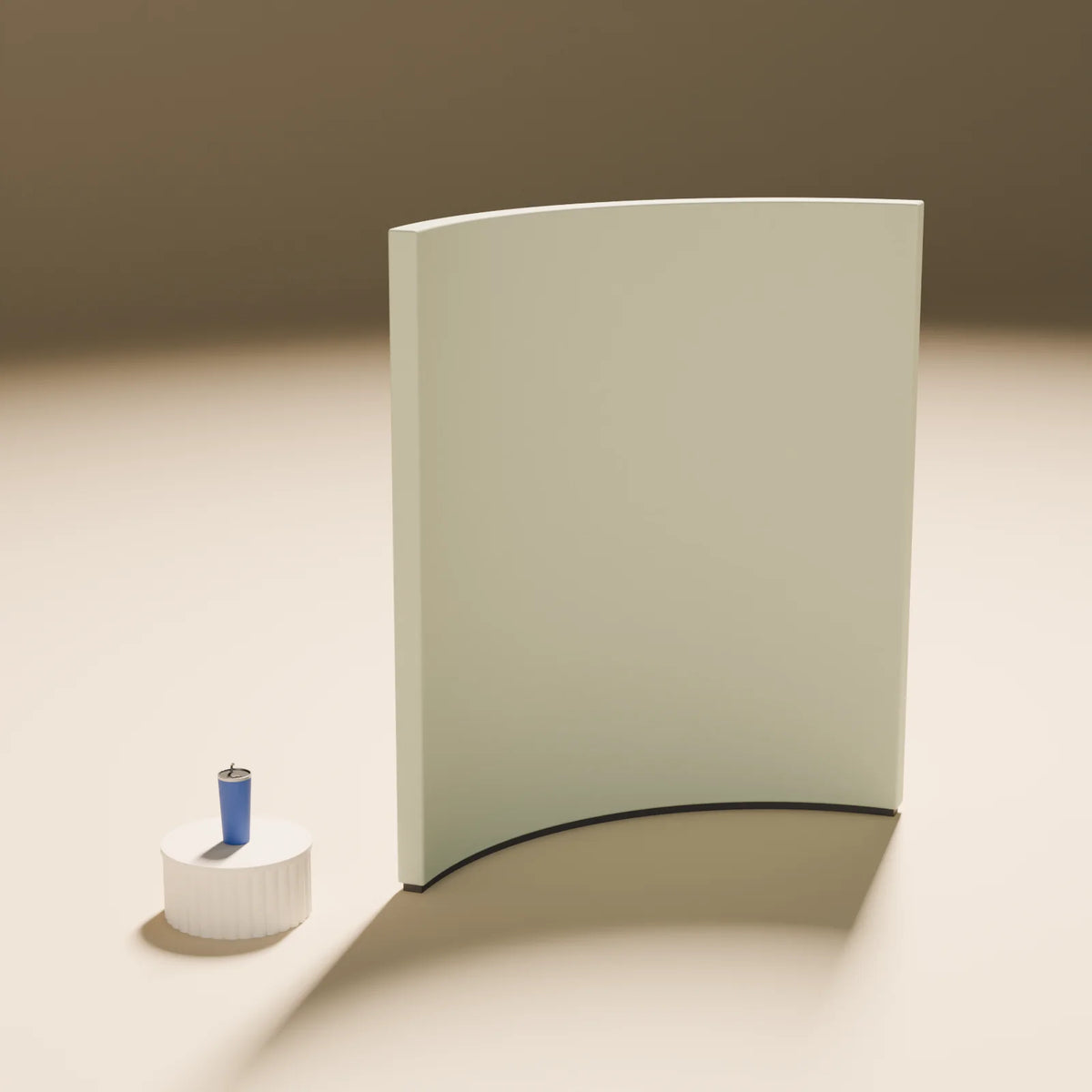 Curved Screen Wall styled in a Still Studio set with the ribbed podium and insulated tumbler (sold separately)