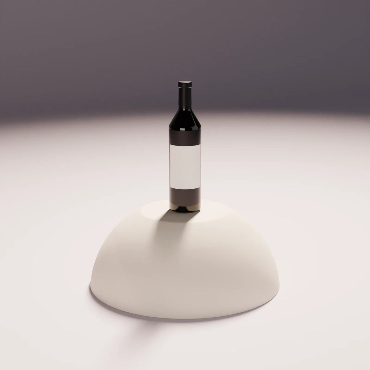 Cut Dome Podium styled in a Still Studio set with the wine bottle (sold separately)