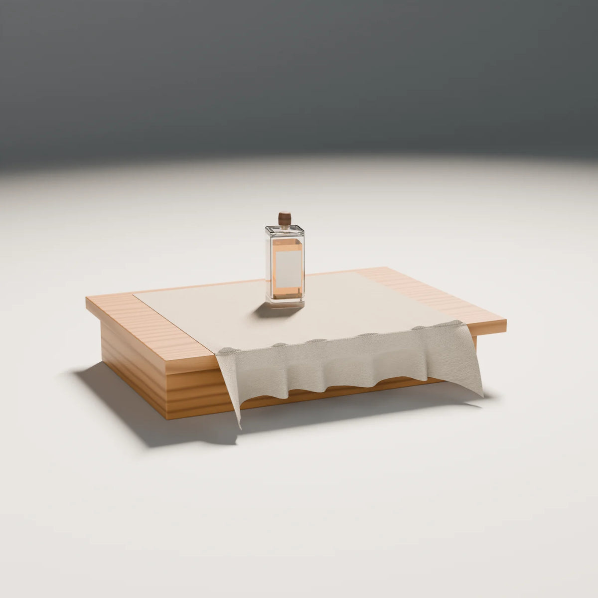 Draped Cloth Surface styled in a Still Studio set with the spirits bottle (sold separately)