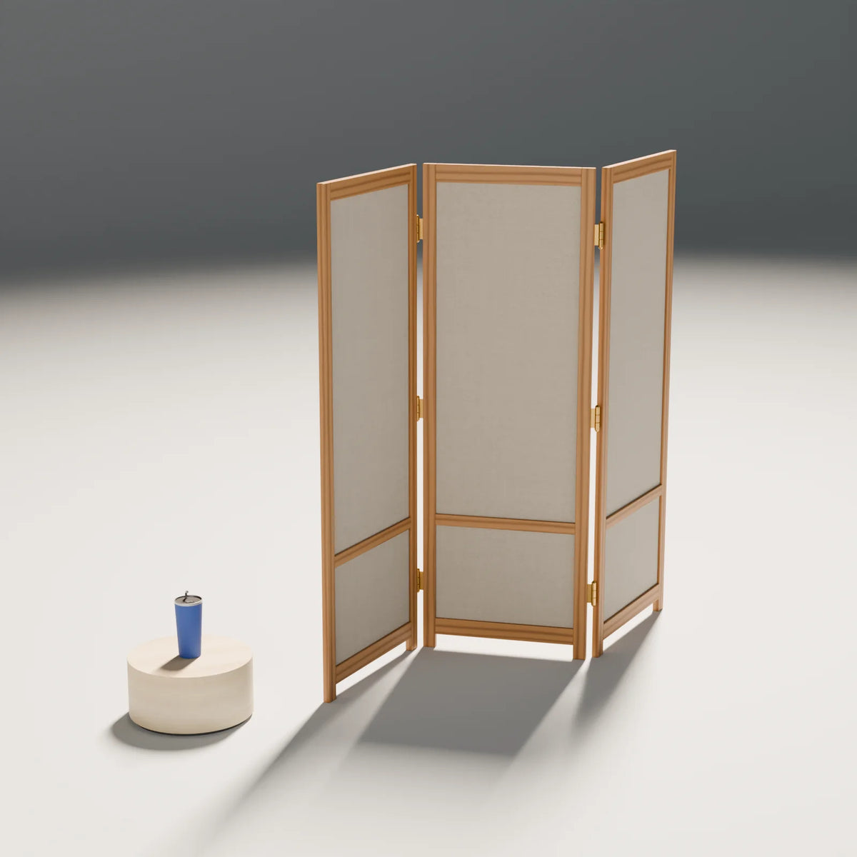 Folding Screen styled in a Still Studio set with the drum podium and insulated tumbler (sold separately)