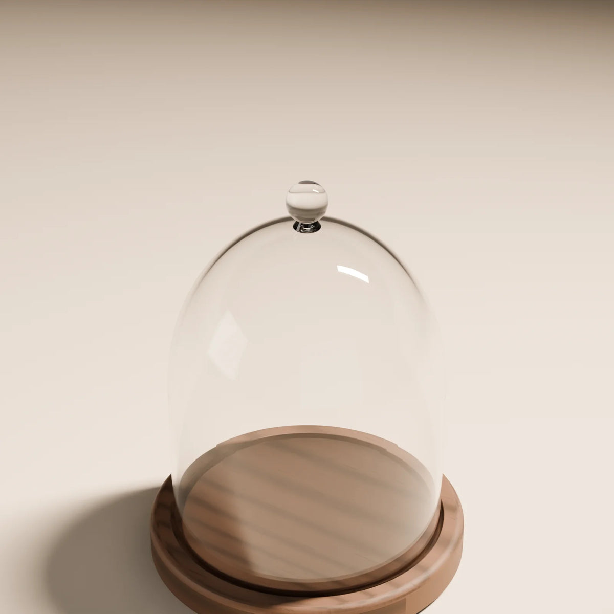 Glass Cloche, close-up detail render