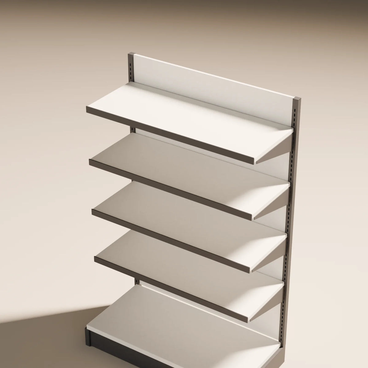 Retail Gondola Shelf, close-up detail render