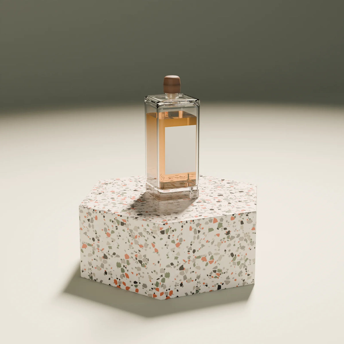 Hex Podium styled in a Still Studio set with the spirits bottle (sold separately)