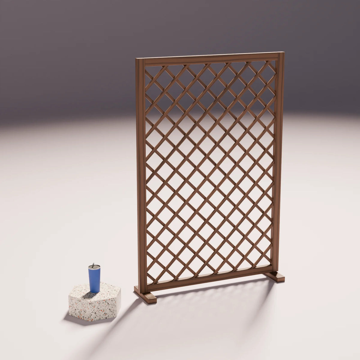 Lattice Screen styled in a Still Studio set with the hex podium and insulated tumbler (sold separately)