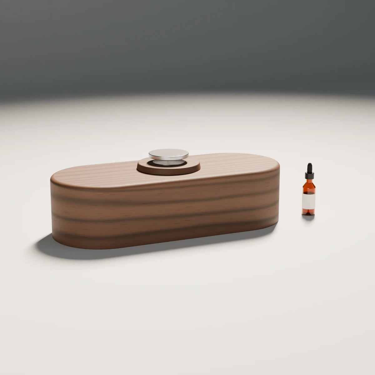 Levitation Display Base styled in a Still Studio set with the capsule plinth and dropper bottle (sold separately)