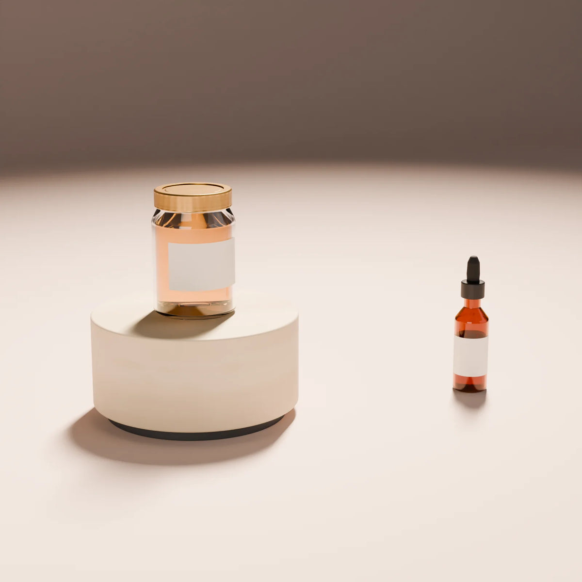 Mason Jar styled in a Still Studio set with the drum podium and dropper bottle (sold separately)