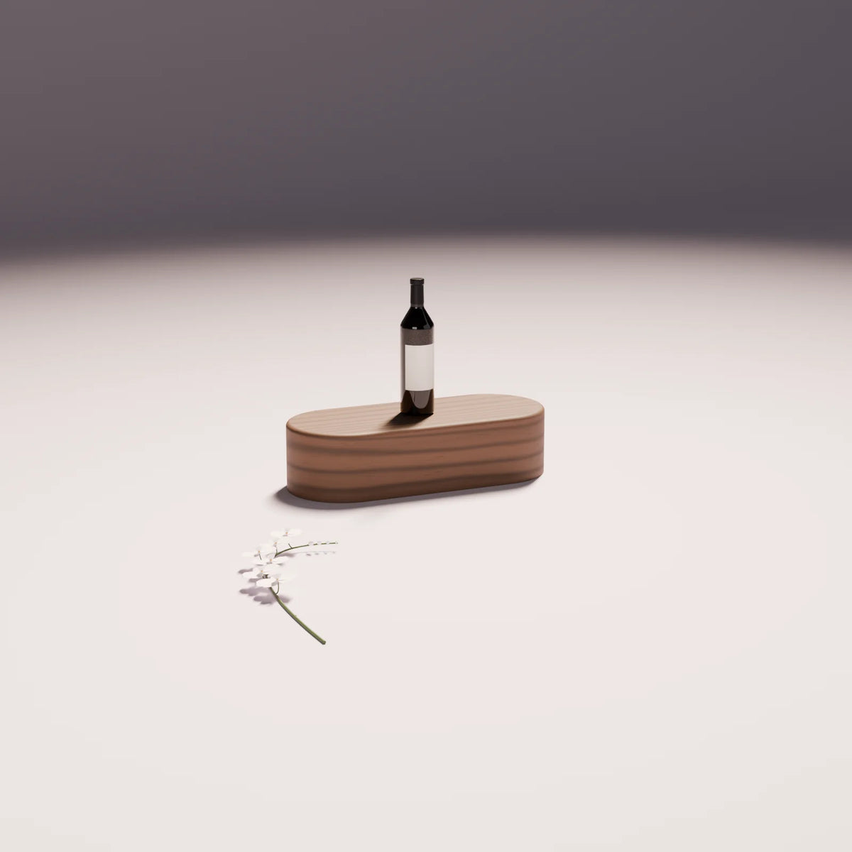 Orchid Stem styled in a Still Studio set with the capsule plinth and wine bottle (sold separately)