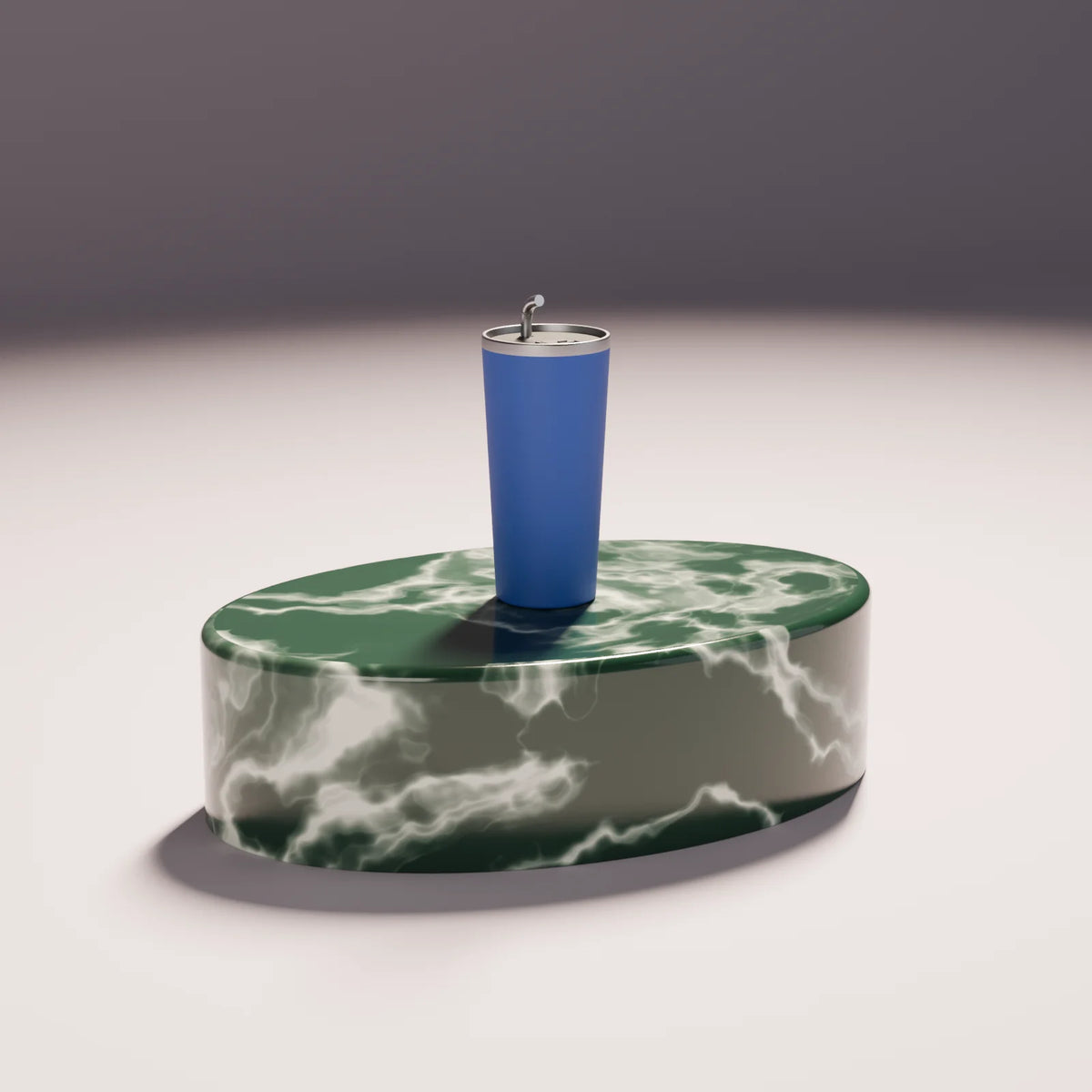 Oval Podium styled in a Still Studio set with the insulated tumbler (sold separately)