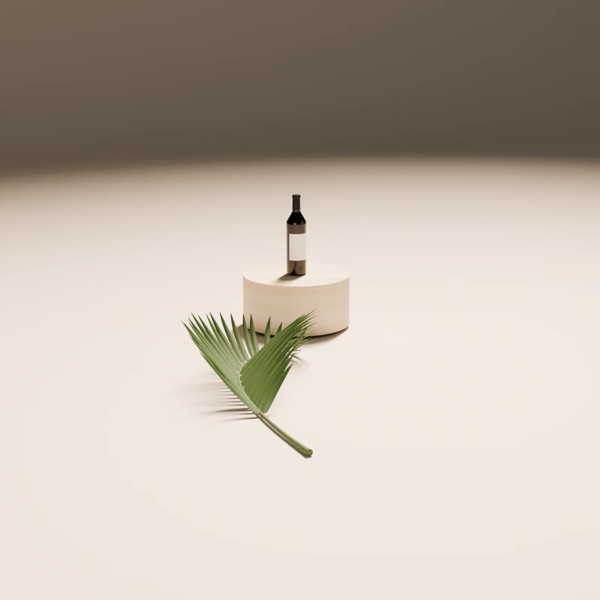 Palm Frond styled in a Still Studio set with the drum podium and wine bottle (sold separately)