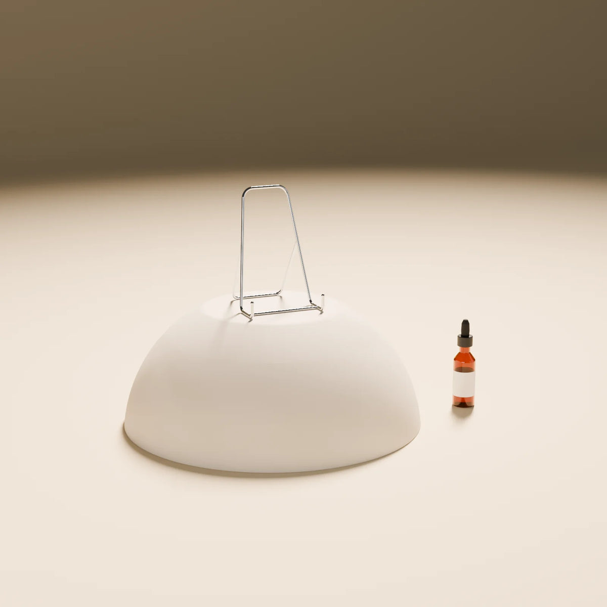 Plate Stand styled in a Still Studio set with the cut dome podium and dropper bottle (sold separately)