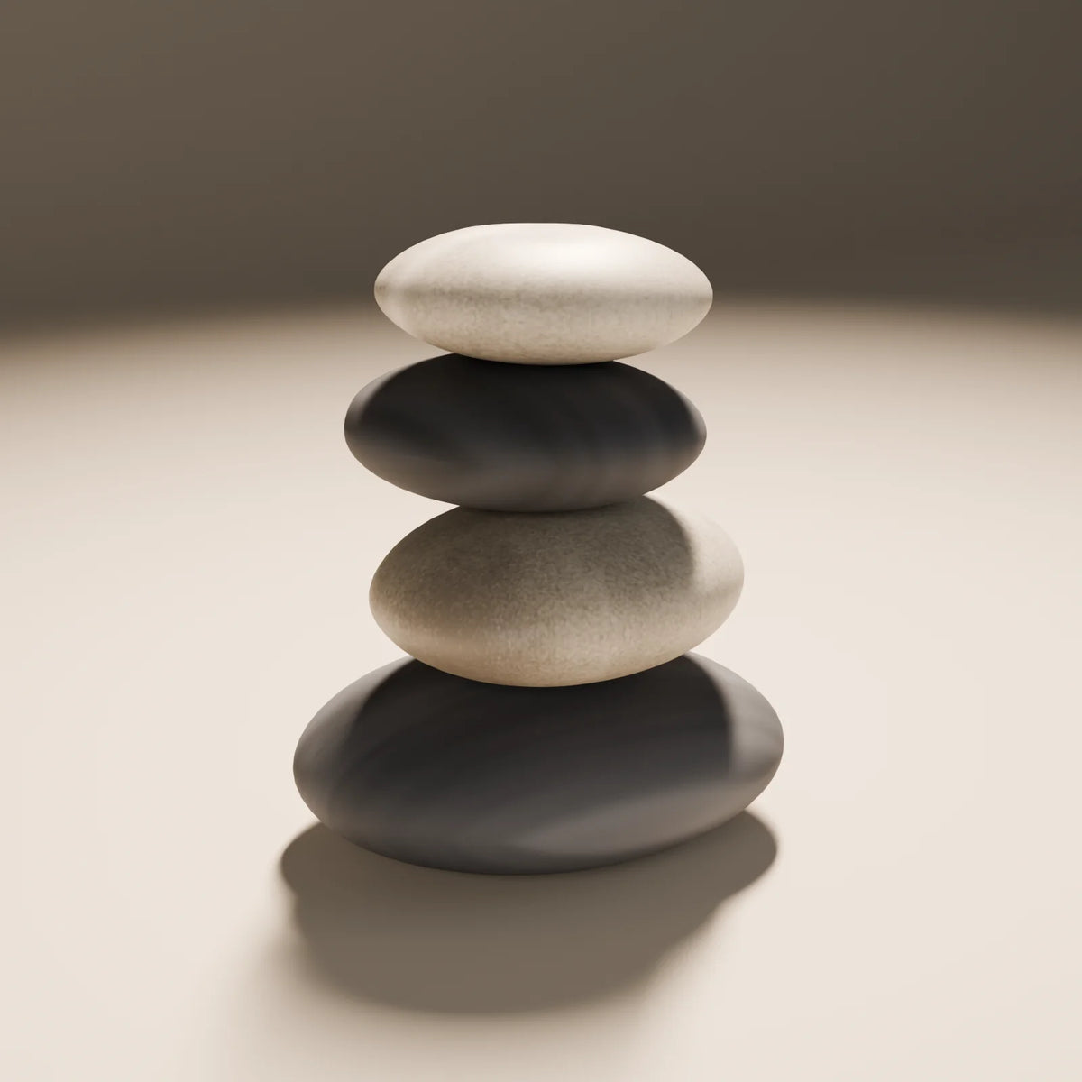Balanced Stone Stack, Still Studio 3D asset, studio render